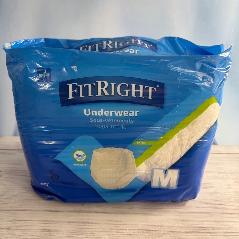 Medline FitRight Extra Underwear Unisex Sz M 28-40" 20ct MSC13005A